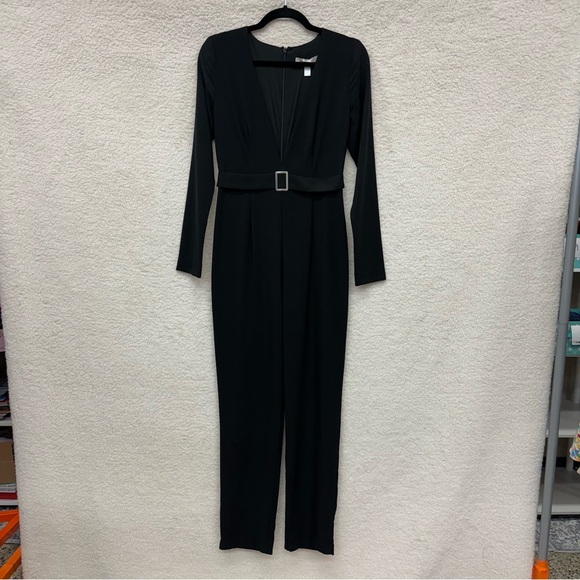 Size 2 - HUTCH - Deep V-neck Black Jumpsuit Rent the Runway RTR $264 msrp - Picture 2 of 11